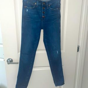 Madewell High-Rise 10” Skinny Jean with Button Fly-Gently Used, Size 27T